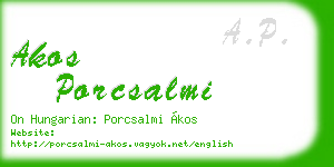 akos porcsalmi business card